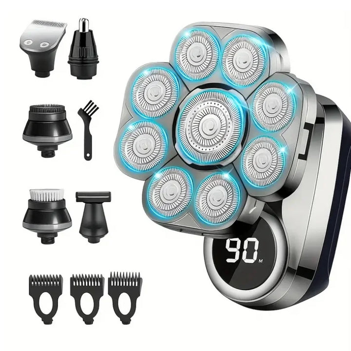 9D Head Shaver For Bald Men Electric Shavers Rechargeable Head Razor IPX7 Waterproof Rotary Shaver With LED Display Men Gift