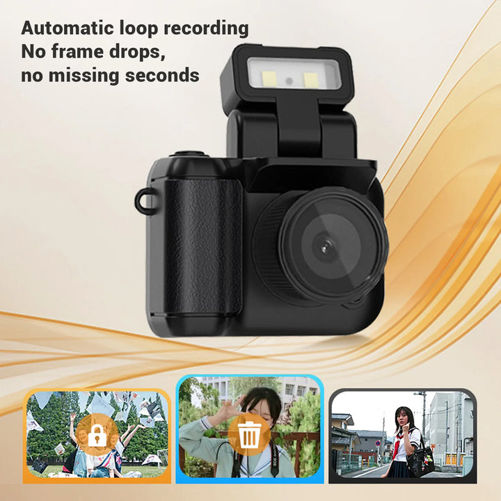 2MP Camera Video Camera DV Camera HD 1080P 2MP 160° Lens Angle Portable Rechargeable Video Camera for Students School Girl Gift