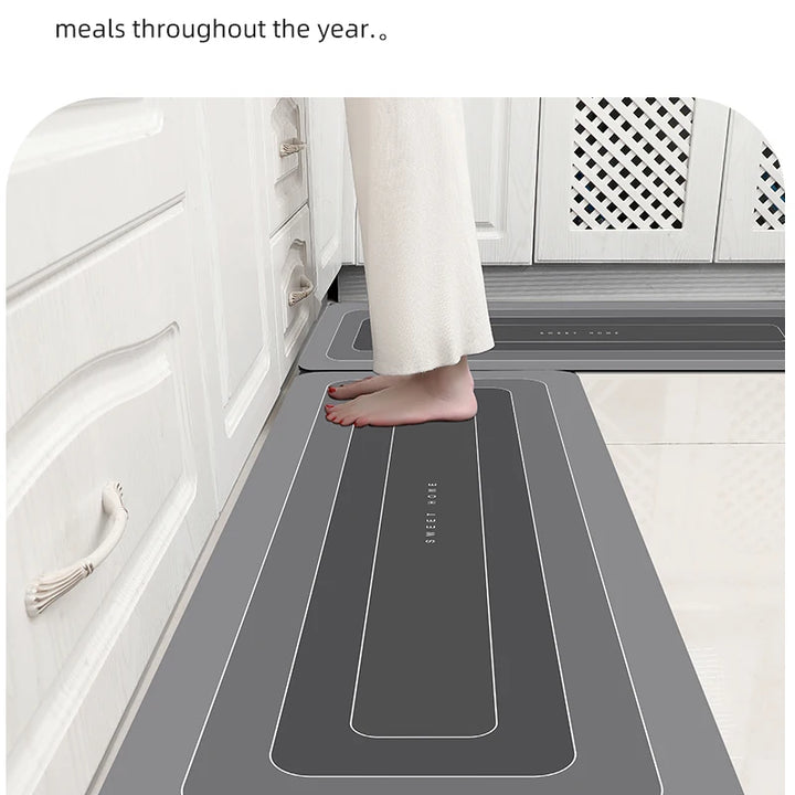 1PCS Kitchen Floor Mat Waterproof, Anti-skid, Anti-dirty Foot Mat Household Door Mat, Door Mat Carpet, Diatomite Door Mat